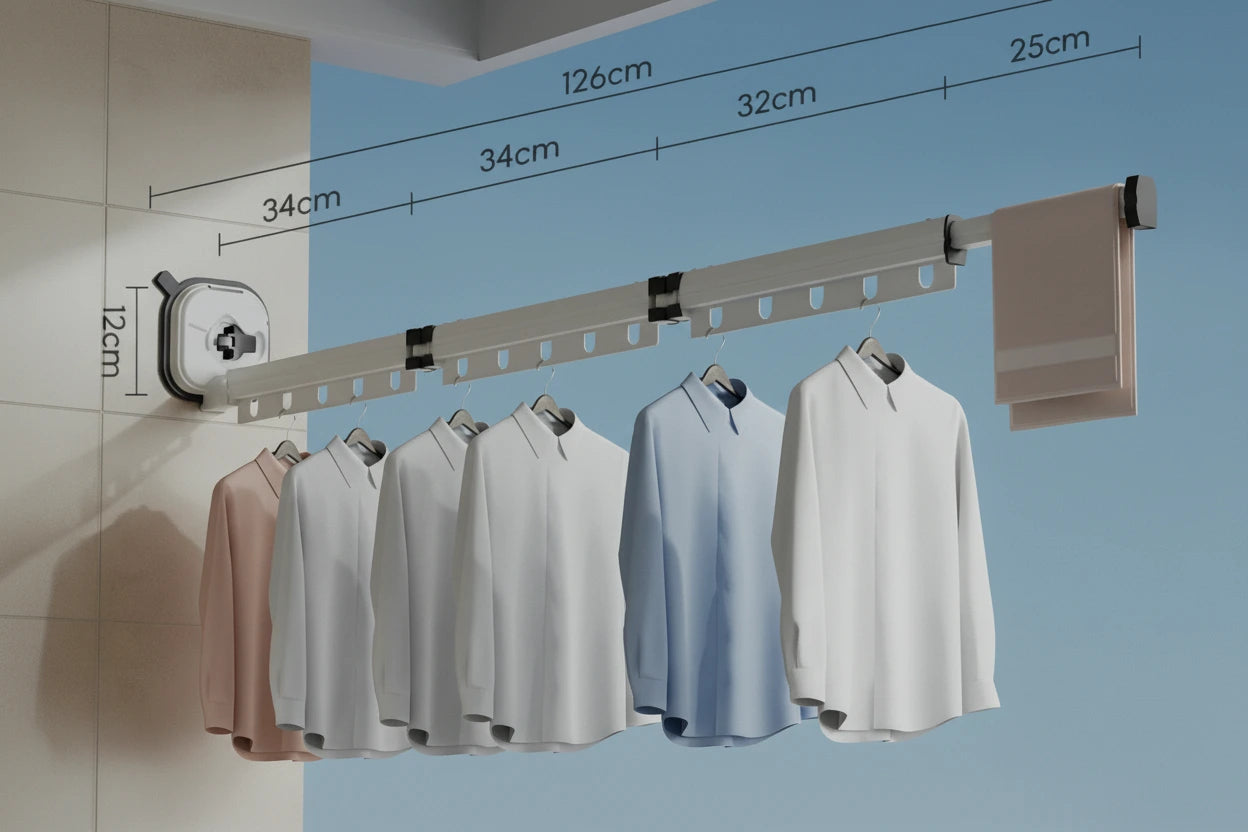 UniEssential Wall Mount Clothes Drying Rack Foldable